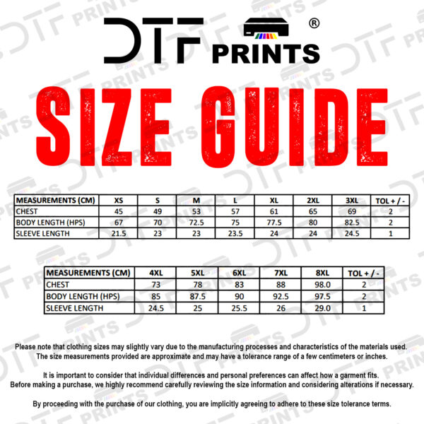 DTF PRINTS RX101 Size Guide