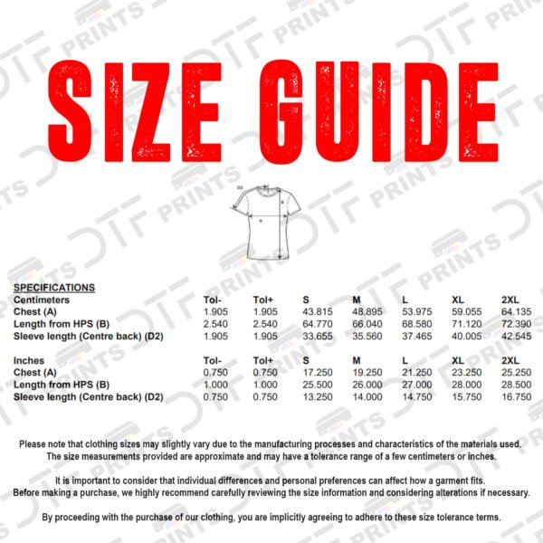 Gildan - Womens Heavy Cotton T-Shirt - Size Guide - GD006