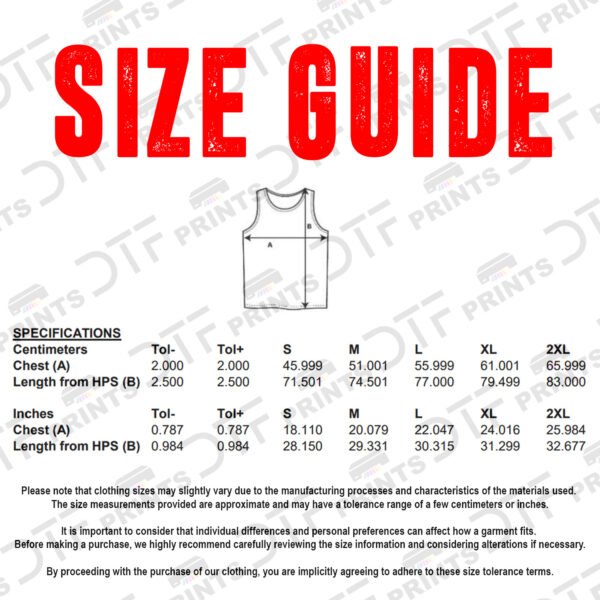 Gildan - Softstyle Tank Top - Size Guide - GD012