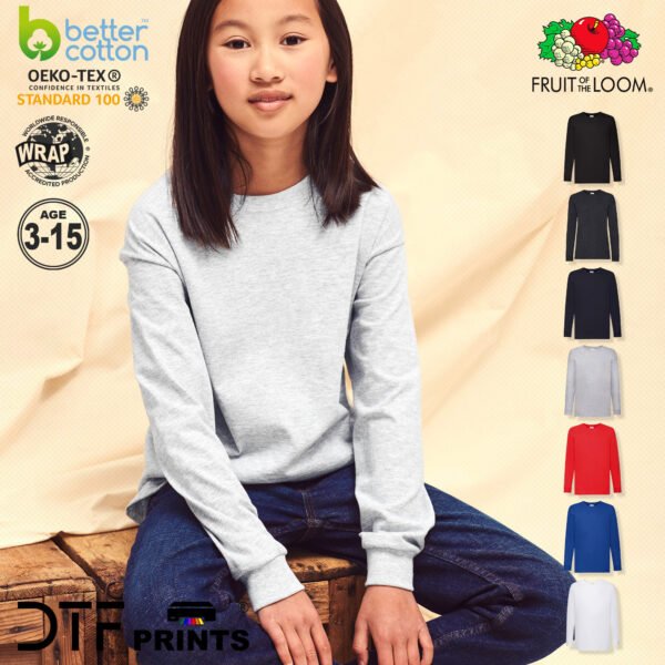 Fruit of the Loom - Kids Long Sleeve Valueweight T-Shirt - SS007