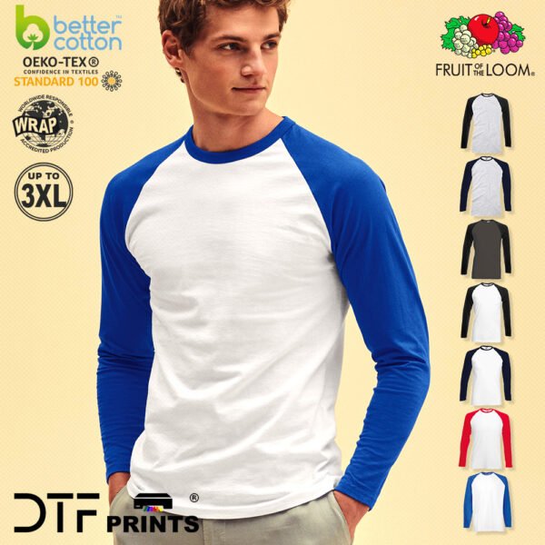 Fruit of the Loom - Valueweight Long Sleeve Baseball T-Shirt - SS028