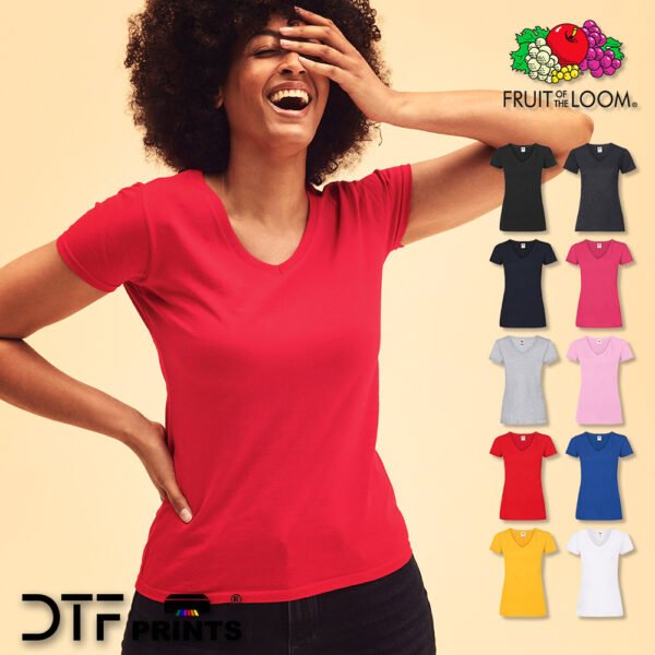 Fruit of the Loom - Valueweight Women's V-Neck T-Shirt - SS047