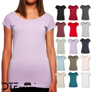 Build Your Brand Basic - Women's wide neck tee - BB013