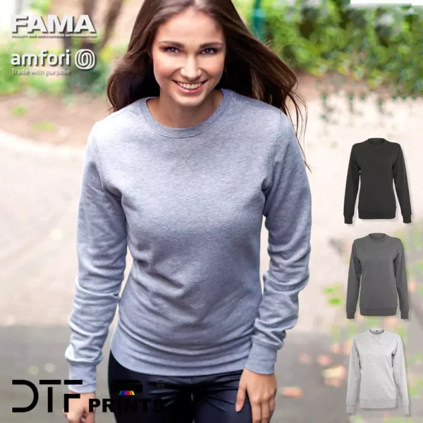 Build Your Brand - Women's Light Crewneck Sweatshirt - BY025