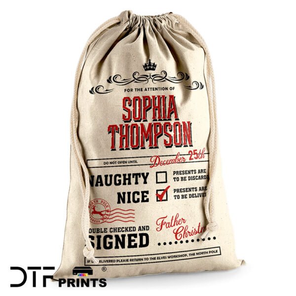 Christmas Sack - Sophia Thompson - Natural Cotton