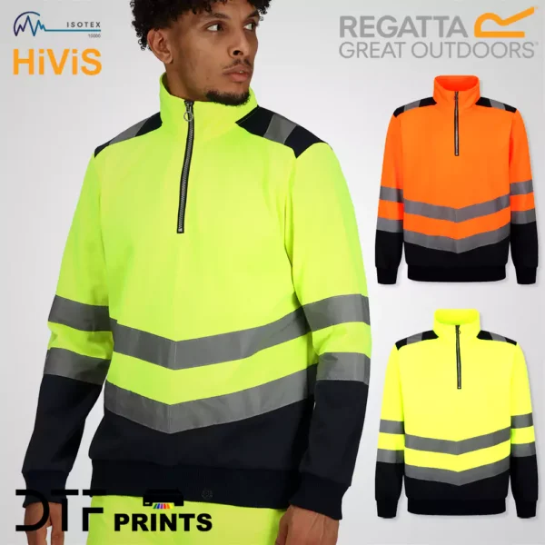 Regatta High Visibility - Pro hi-vis 1/4 zip sweatshirt - RG466
