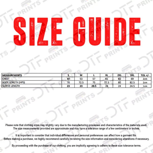 ProRTX - Pro Wicking Polo - Size Guide - RX109