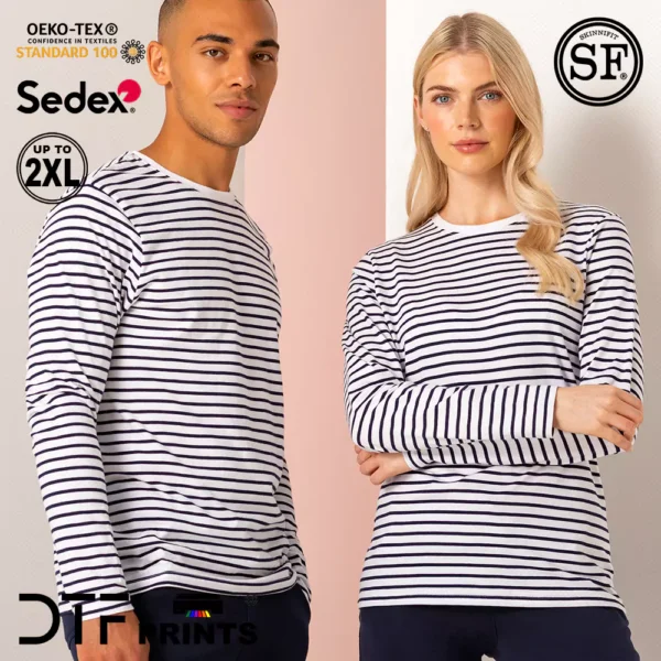 Skinni Fit - Unisex Long-Sleeved Striped T-Shirt - SF204