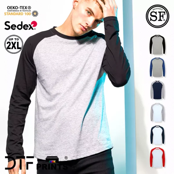 Skinni Fit - Long Sleeve Baseball T-Shirt - SF271