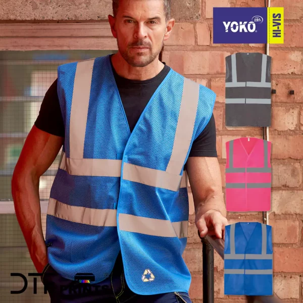 Yoko - Top Cool Open Mesh 2-Band And Braces Waistcoat (HVW120) - YK006