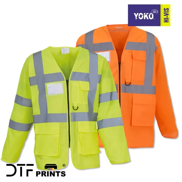 Yoko - Hi-Vis Executive Long Sleeve Waistcoat (HVJ800) - YK014