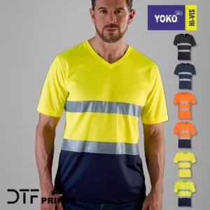 Yoko - Hi-Vis Top Cool Super Light V-Neck T-Shirt (HVJ910) - YK018