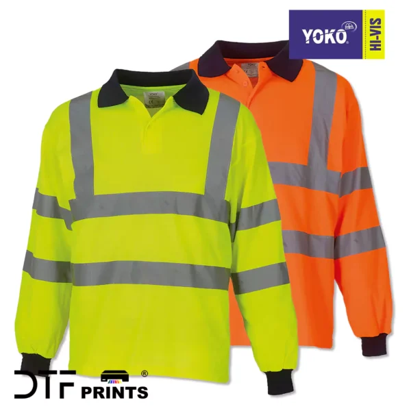 Yoko - Hi-Vis Long Sleeve Polo (HVJ310) - YK021