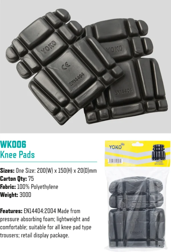 Yoko - Kneepads (WK006) - YK022 - Size Guide