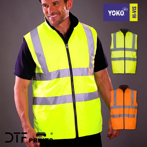 Yoko - Hi-Vis Reversible Fleece Bodywarmer (HV008F) - YK041