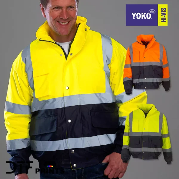 Yoko - Hi-Vis Two-Tone Bomber Jacket (HVP218) - YK044