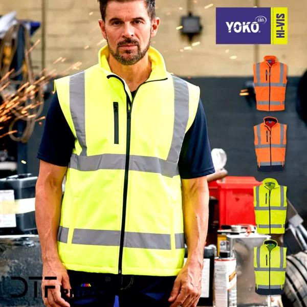 Yoko - Hi-Vis Softshell Gilet (HV006) - YK050