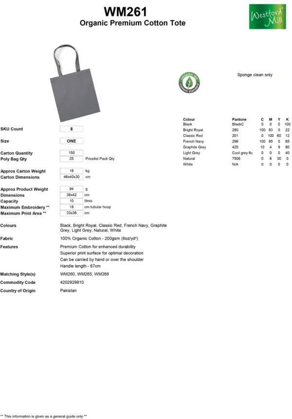 Westford Mill - Organic Premium Cotton Tote - Image 2