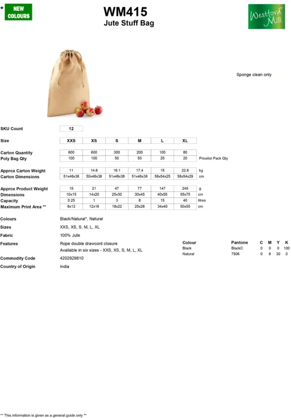 Westford Mill - Jute Stuff Bag - Image 2