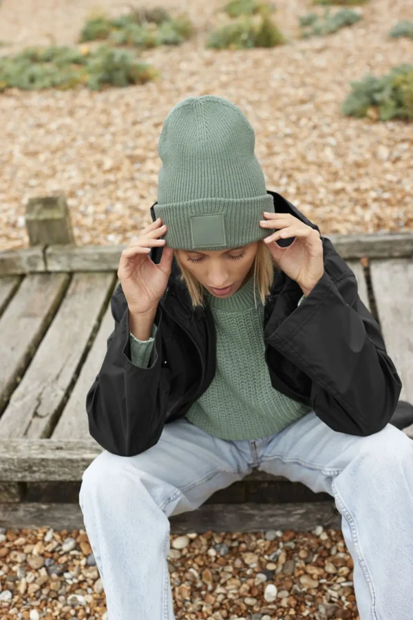 Beechfield - Deep-Cuffed Tonal Patch Beanie - Image 2