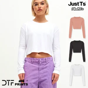 AWDis Just T's - Womens long sleeve cropped T-shirt - JT016