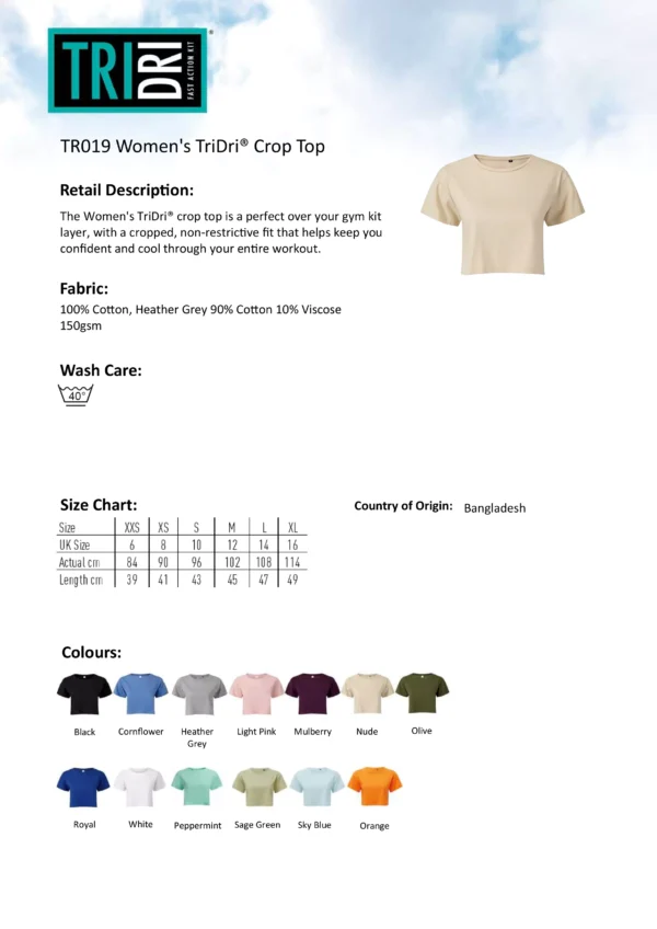 TriDri - Womens Crop Top - Image 2