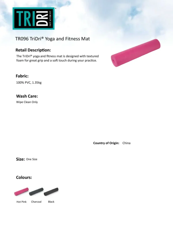 TriDri - Yoga and Fitness Mat - Image 2