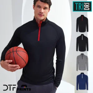 TriDri - long sleeve performance quarter zip - TR110