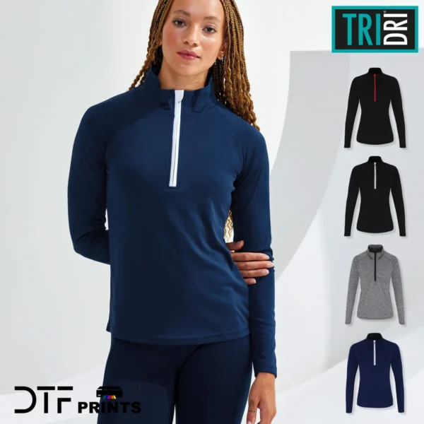 TriDri - Womens long sleeve performance quarter zip - TR120