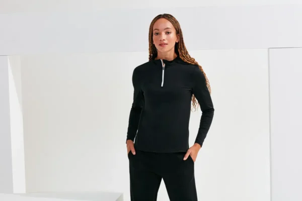 TriDri - Womens Recycled Long Sleeve Brushed Back Quarter Zip Top - Image 2