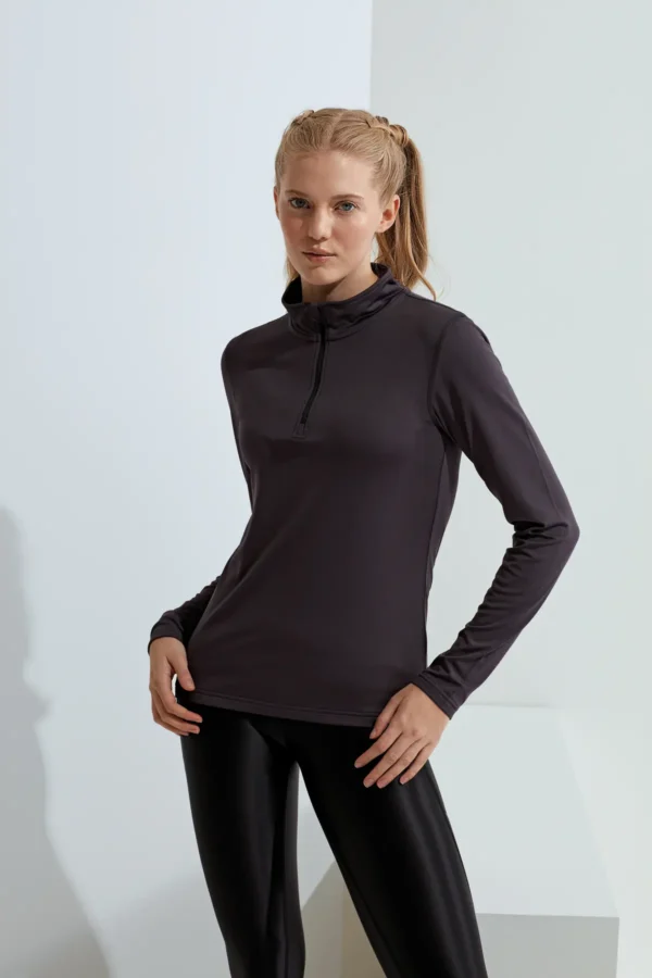 TriDri - Womens Recycled Long Sleeve Brushed Back Quarter Zip Top - Image 4