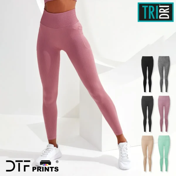 TriDri - Womens ribbed seamless 3D fit multi-sport leggings - TR211
