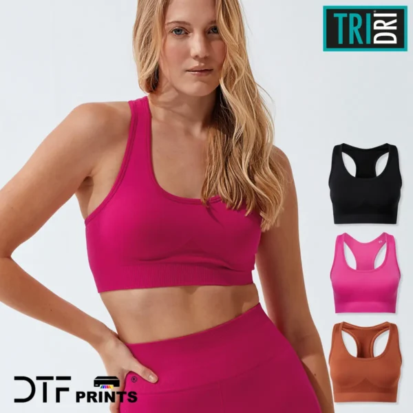 TriDri - Womens Seamless 3D Fit Multi-Sport Sculpt Solid Colour Bra - TR214