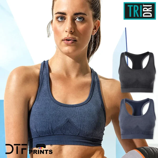 TriDri - womens seamless 3D fit multi-sport denim look bra - TR216