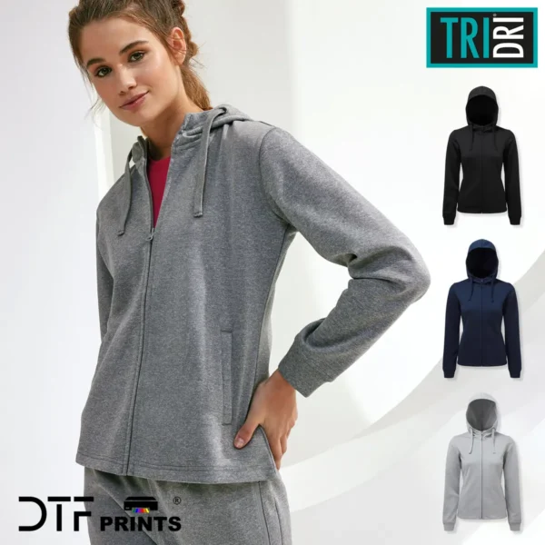 TriDri - Womens spun dyed full-zip hoodie - TR498