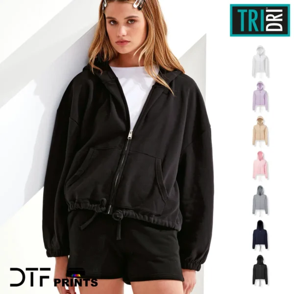 TriDri - Womens recycled drawstring full-zip hoodie - TR601