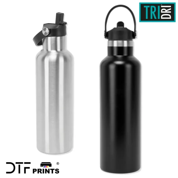 TriDri - Vacuum sports water bottle with flip-up straw - TR700