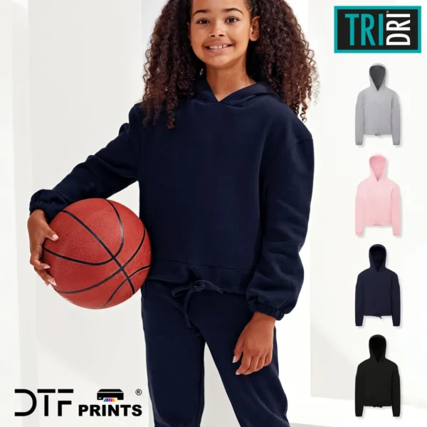 TriDri - Kids recycled cropped oversize hoodie - TR85B